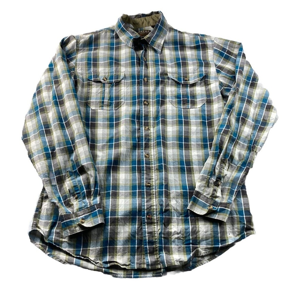 Roper Men's XL‎ Plaid Collared Pockets Button-Up Shirt Blue Wear The West